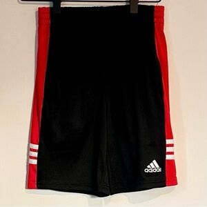 Adidas Black and Red Sports Shorts - Size: Medium (10/12)